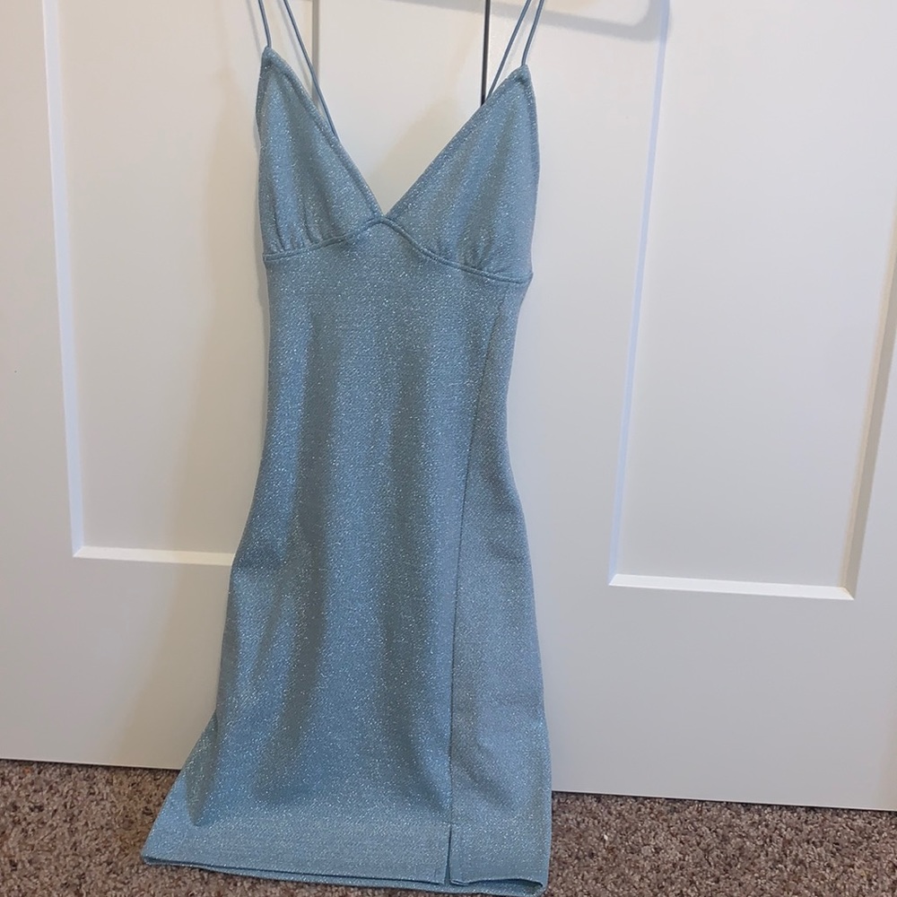 Baby blue sparkly dress
